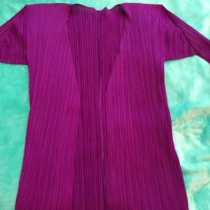 Magenta Pleats Please jacket by Issey Miyake